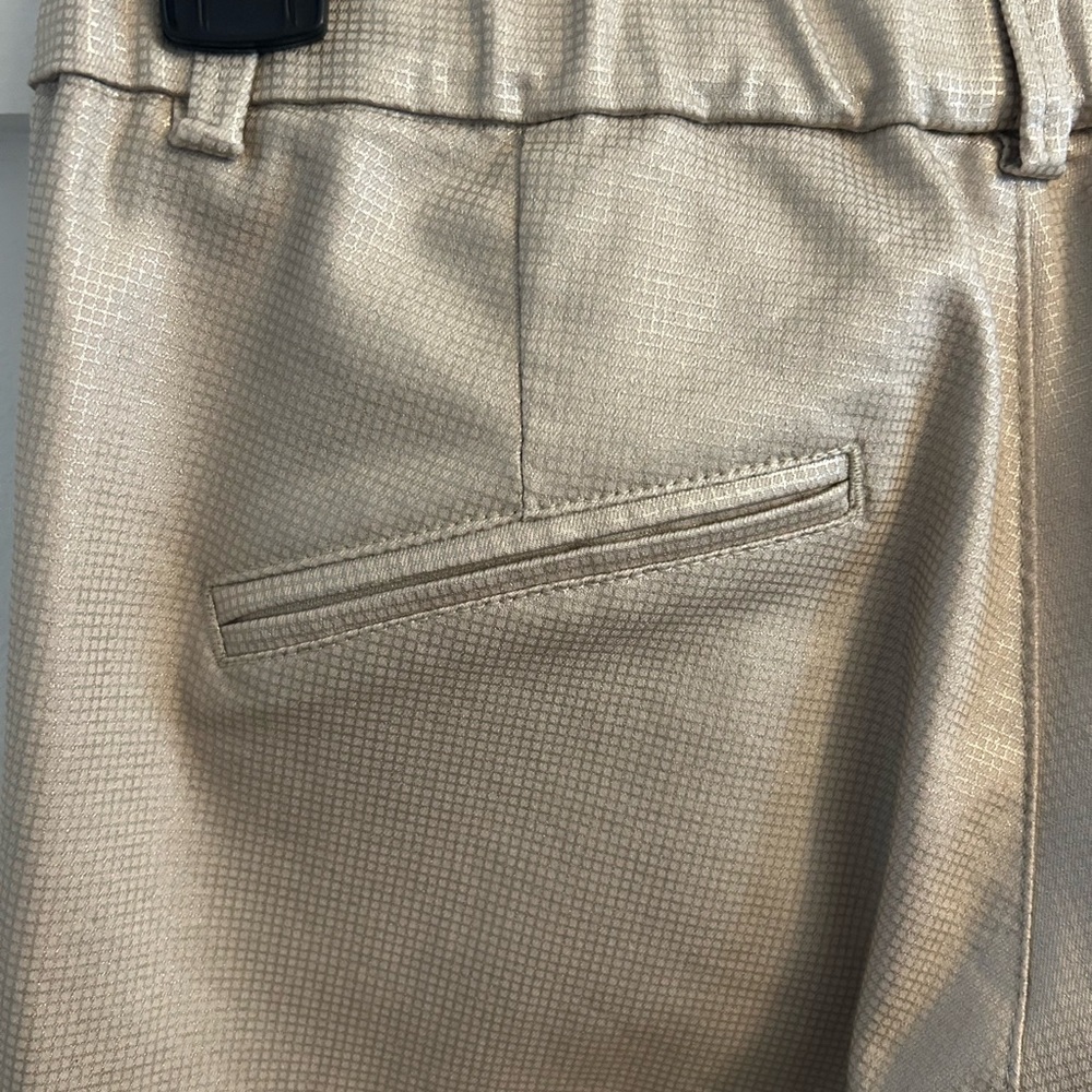 Bevy Flog Metallic Beige Check Elastic Waist Pock… - image 5